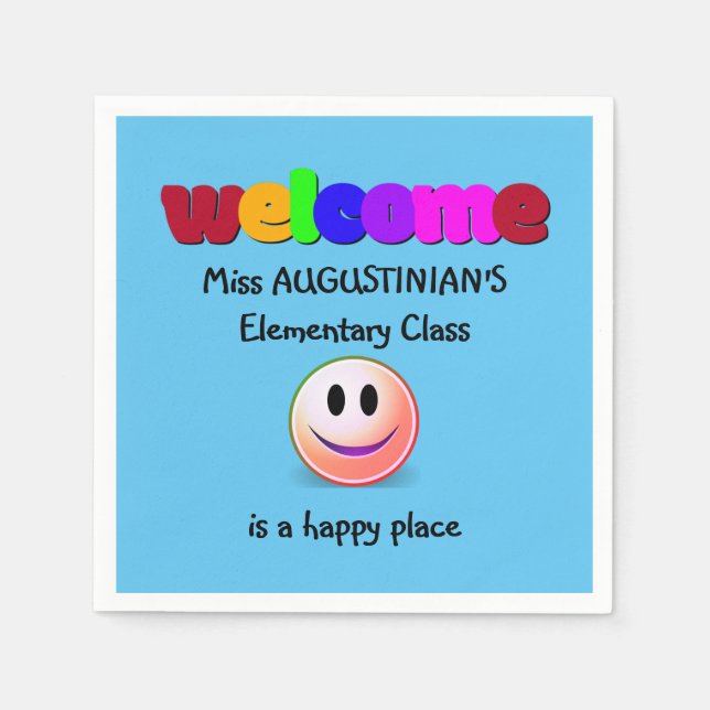 Teachers Welcome Class Napkins (Front)
