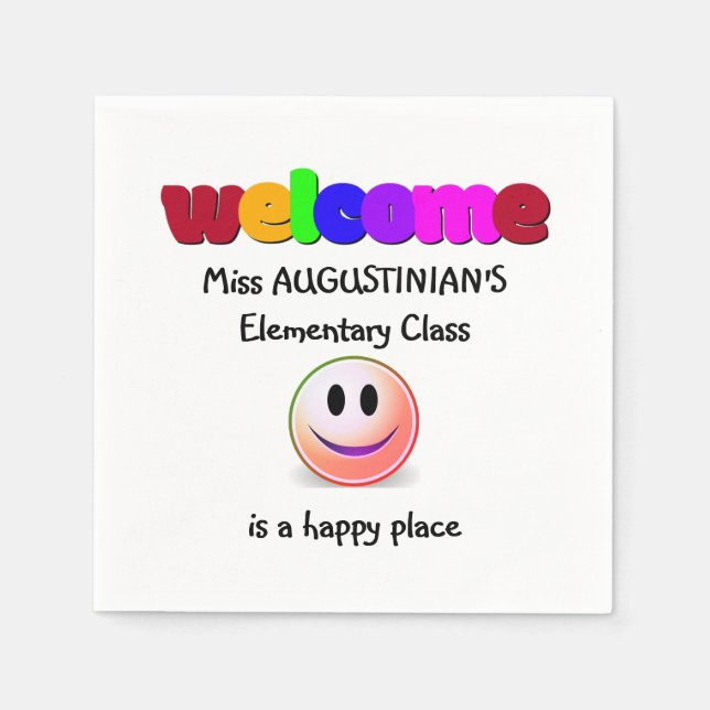 Teachers Welcome Paper Napkins (Front)
