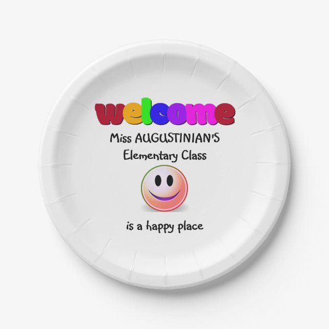 Teachers Welcome Paper Plates (Front)