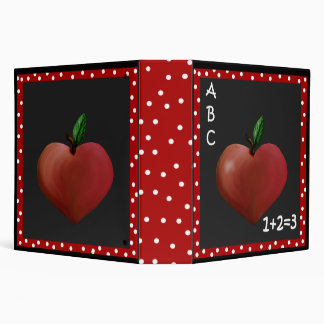 Teacher's Whimsical Heart Apple Binder