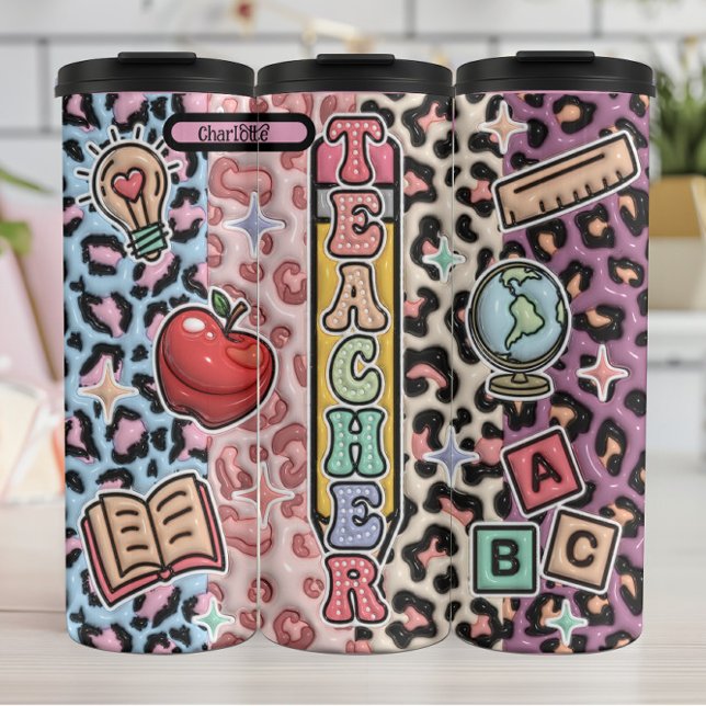 Teacher's Wild Learning Safari Design Thermal Tumbler (Creator Uploaded)