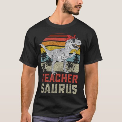 Teachersaurus T Rex Dinosaur Teacher Saurus Family T_Shirt