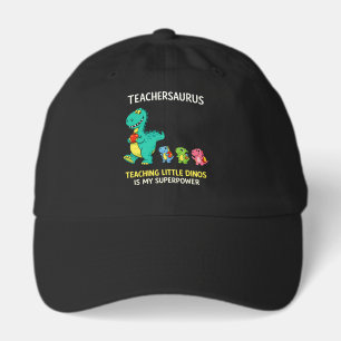 Teachersaurus teacher humor with little dinosaurs hat
