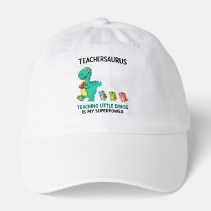 Teachersaurus teacher humor with little dinosaurs hat