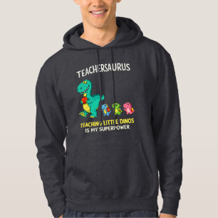 Teachersaurus teacher humor with little dinosaurs hoodie