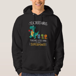 Teachersaurus teacher humor with little dinosaurs hoodie