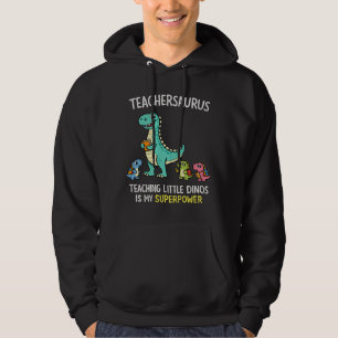 Teachersaurus teacher humor with little dinosaurs hoodie