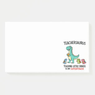 Teachersaurus teacher humor with little dinosaurs post-it notes