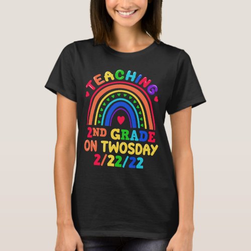 Teaching 2nd Grade On Twosday 2222 Teacher T_Shirt