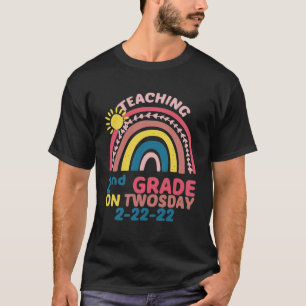 Teaching 2nd Grade on Twosday - Rainbow T-Shirt