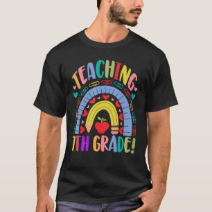 Teaching 7th Grade School Rainbow  Acedamic T-Shirt