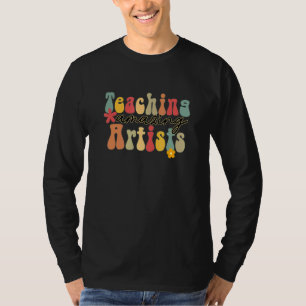 Teaching Amazing Artist Teacher Peace Love Groovy T-Shirt