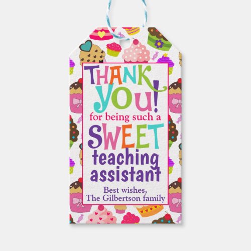 Teaching Assistant Thank You Appreciation Sweet Gift Tags