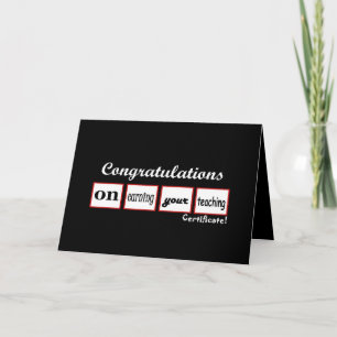 Teaching Certificate CUSTOM NAME Congratulations - Card