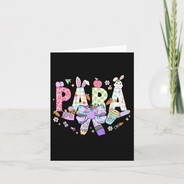 Teaching Favorite Bunnies Paraprofessional Para Sq Card (Front)