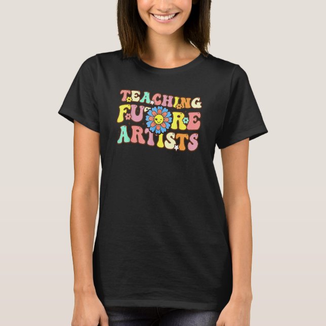 Teaching Future Artists Retro Teacher Students Men T-Shirt (Front)