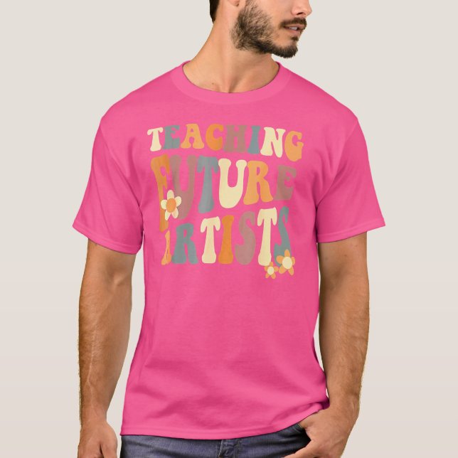 Teaching Future Artists Retro Teacher Students Men T-Shirt (Front)