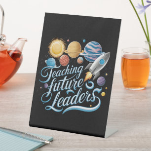 Teaching Future Leaders Space Planet Teacher Pedestal Sign
