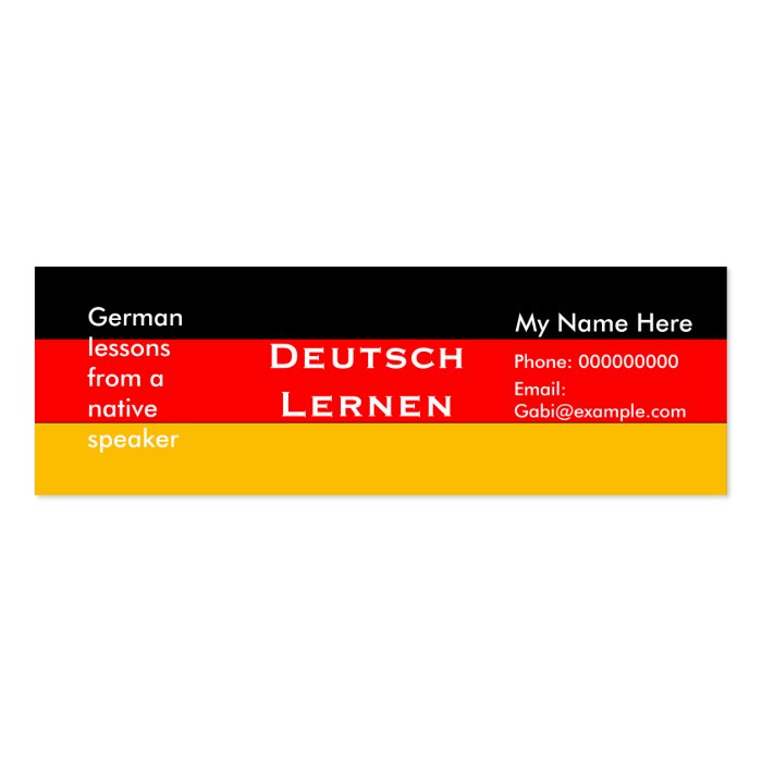 Teaching German Language    Advertising Cards Business Cards