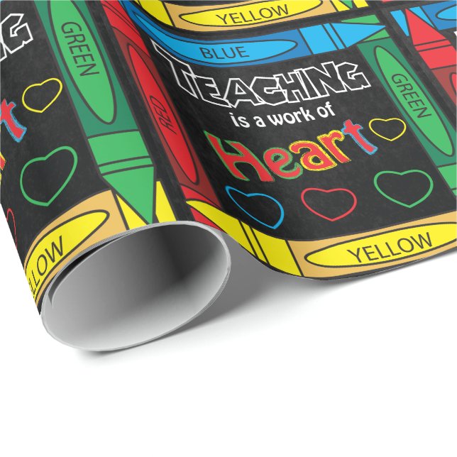 Teaching is a Work of Heart - For Teachers Wrapping Paper (Roll Corner)