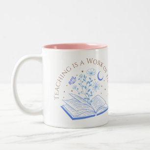 Teaching is a Work of Heart, Happy Teachers Day Two-Tone Coffee Mug