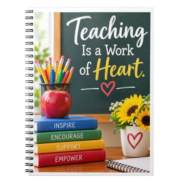 Teaching Is a Work of Heart Notebook (Front)