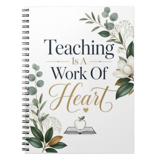 Teaching Is A Work Of Heart Notebook (Front)