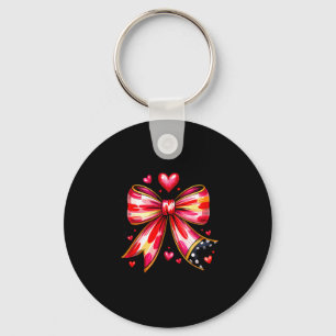 Teaching Is A Work Of Heart Pencil Bow Teacher Val Keychain