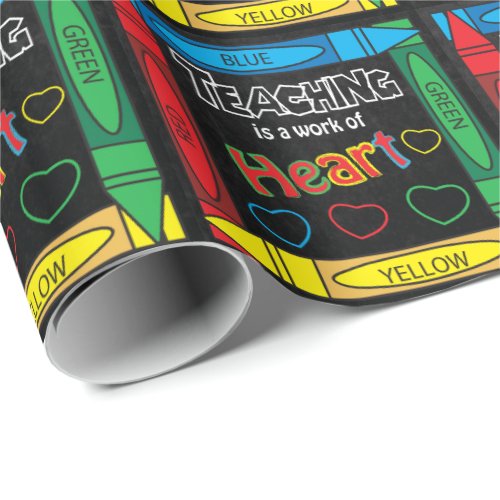 Teaching is a Work of Heart | Teacher Wrapping Paper