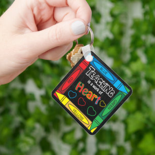 Teaching is a work of heART   Teachers  Keychain