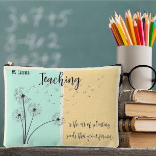 Teaching is Planting Seeds Lt. Green and Yellow Accessory Pouch