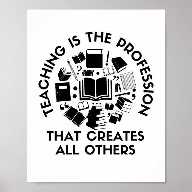 Teaching Is The Profession | English Teacher Funny Poster (Front)