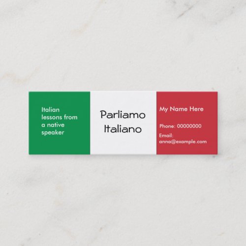 Teaching Italian Language -- Advertising Cards Business Card Templates