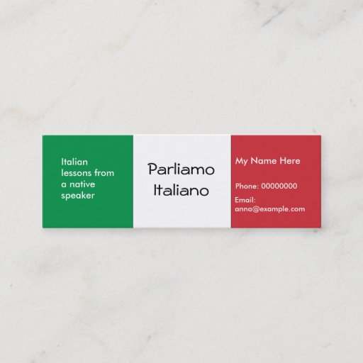 Customizable Teaching Italian Language -- Advertising Cards Business Card Templates
