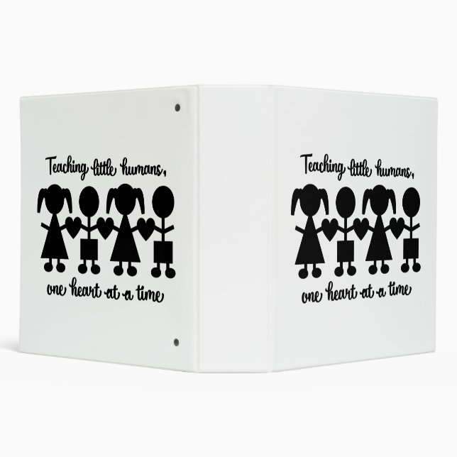 Teaching Little Humans One Heart At A Time 3 Ring Binder (Background)