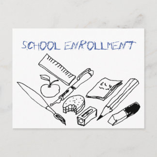 Teaching Materials on school enrollment invitation Postcard