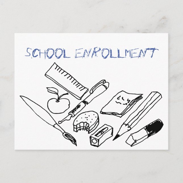 Teaching Materials on school enrollment invitation Postcard (Front)