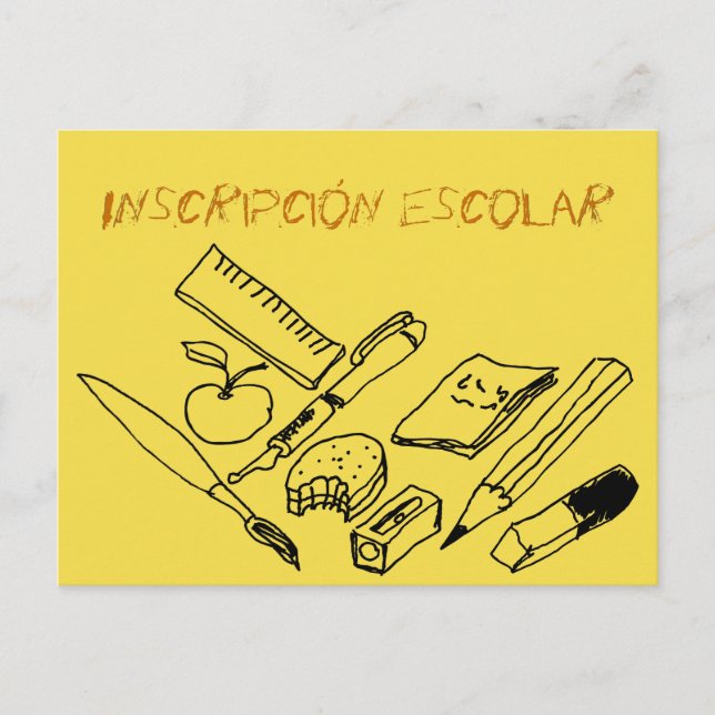 Teaching Materials on school enrollment invitation Postcard (Front)