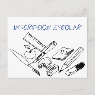 Teaching Materials on school enrollment invitation Postcard