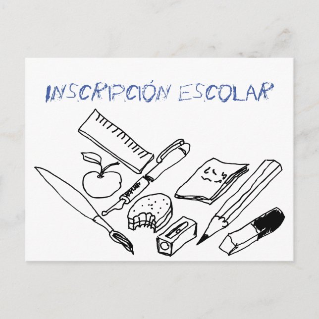 Teaching Materials on school enrollment invitation Postcard (Front)
