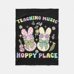 Teaching Music Hoppy Place Bunny Easter Days Resur Fleece Blanket