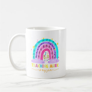 Teaching Music Is My Jam Musical Teacher Rainbow Coffee Mug
