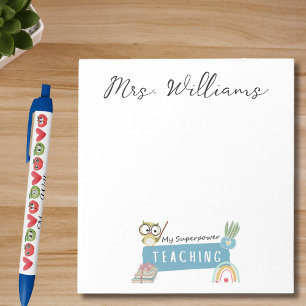 Teaching My Superpower & Rainbow,Red Apple,Flowers Notepad