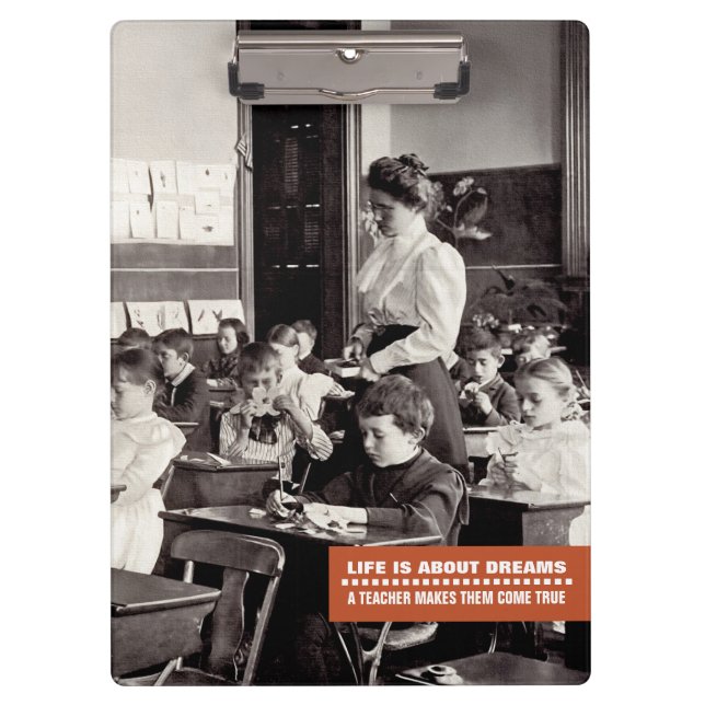 Teaching Quote | Vintage Teacher Photo  Clipboard (Front)