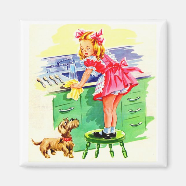 Teaching Rover how to wash the dishes Magnet (Front)