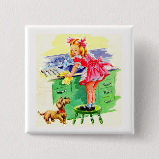 Teaching Rover how to wash the dishes Pinback Button