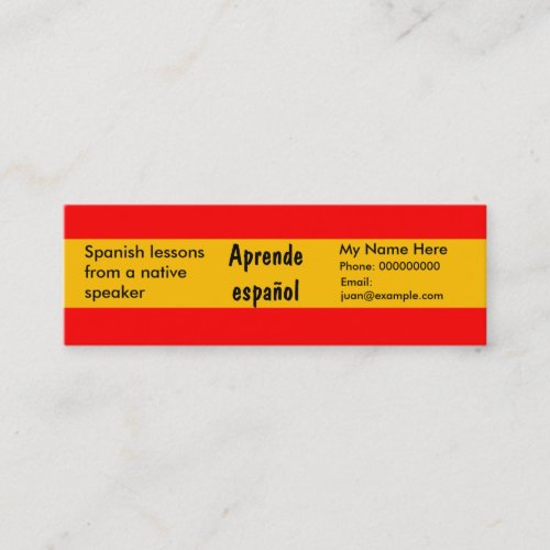 Teaching Spanish Language -- Advertising Cards Business Card Template