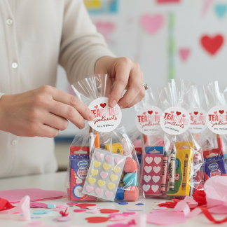 Teaching Sweethearts Custom Teacher Valentine Classic Round Sticker