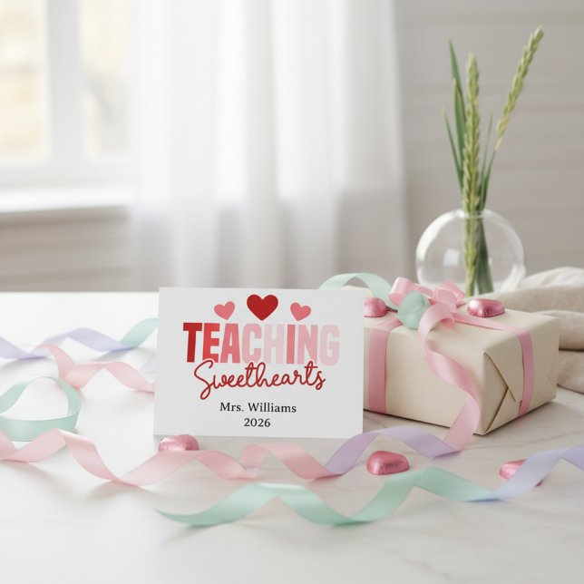 Teaching Sweethearts Customizable Class Valentine  Card (Creator Uploaded)