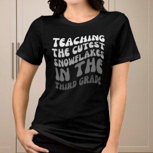 Teaching The Cutest Snowflakes Third Grade Teacher Tri-Blend Shirt